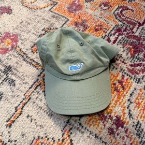Vineyard Vines Olive Cap with Blue Whale Logo